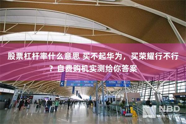 股票杠杆率什么意思 买不起华为，买荣耀行不行？自费购机实测给你答案