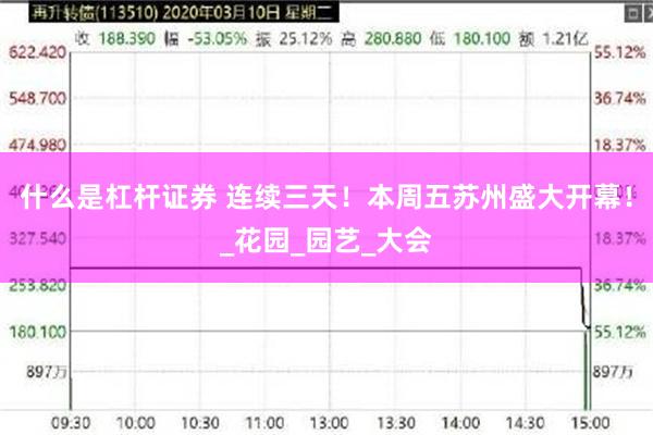 什么是杠杆证券 连续三天！本周五苏州盛大开幕！_花园_园艺_大会