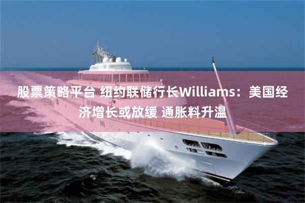 股票策略平台 纽约联储行长Williams：美国经济增长或放缓 通胀料升温