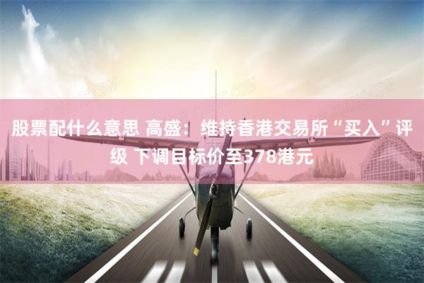 股票配什么意思 高盛：维持香港交易所“买入”评级 下调目标价至378港元